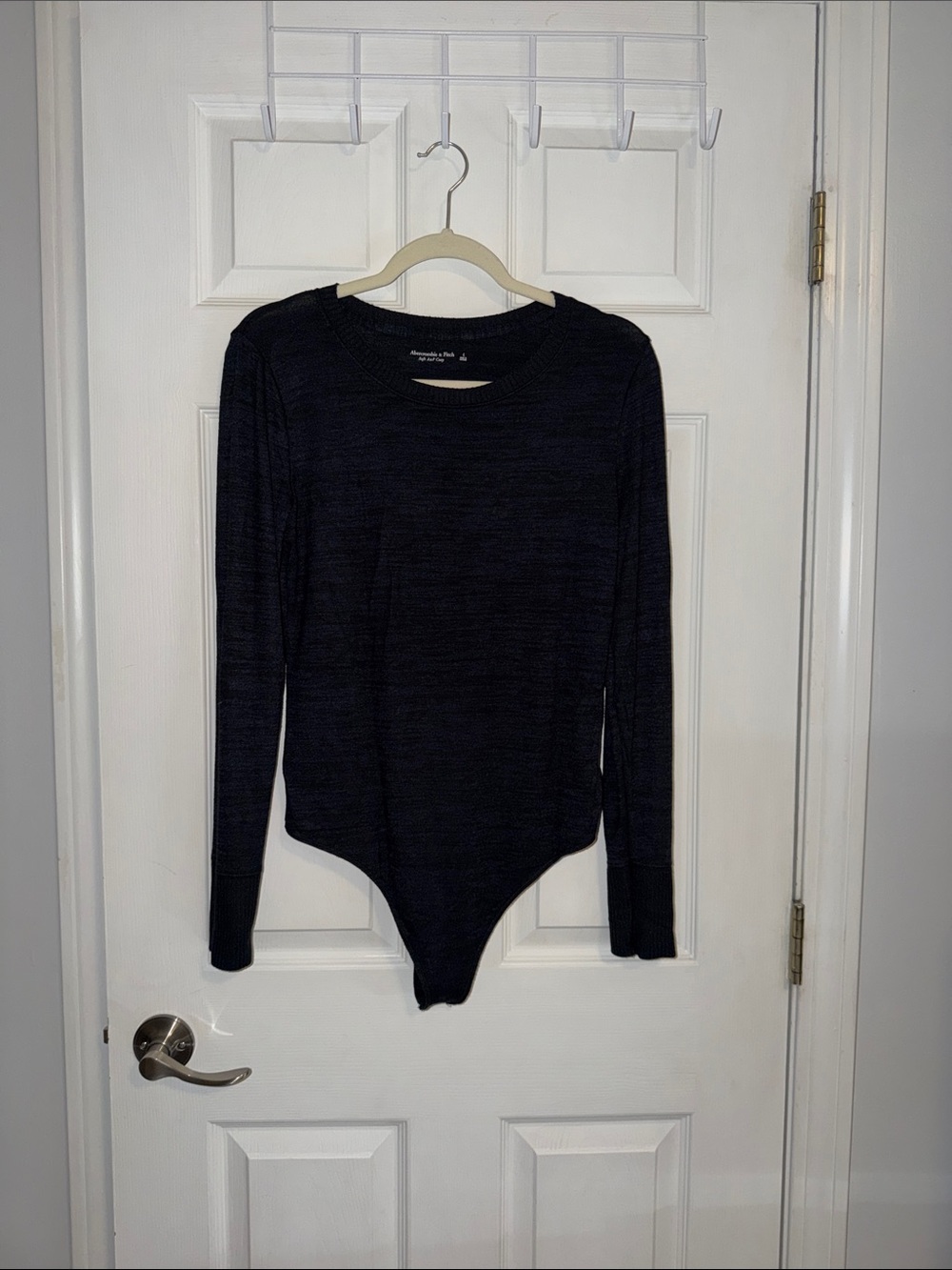 Abercrombie & Fitch Black Long-Sleeve Crewneck Bodysuit Sweater